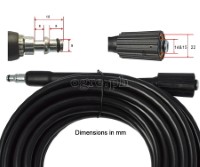 PWH-06 Replacement 6 / 10 / 15 meters Pressure Washer Hose for Lavor