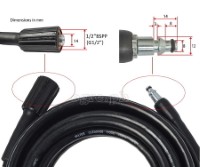 PWH-08 Replacement 6 / 10 / 15 meters Pressure Washer Hose for Nilfisk/Gerni/Stihl