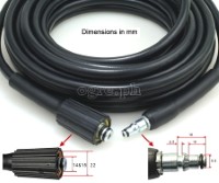 PWH-09 Replacement 6 / 10 / 15 meters Pressure Washer Hose for AR / Kawasaki (M22 x Quick-Connect)