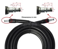 PWH-13 Replacement 6 / 10 / 15 meters Pressure Washer Hose for Kawasaki/Fujihama (Dual Quick-Connect Fittings)