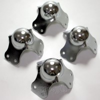 BC01 Flight Case Large Ball Corner, 6 Holes, 80*64mm, Chrome, Set of 4