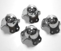 BC02 Flight Case Medium Ball Corner, 6 Holes, 65*53mm, Chrome, Set of 4