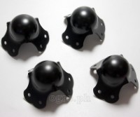BC02-B Flight Case Medium Ball Corner, 6 Holes, 65*53mm, Black, Set of 4