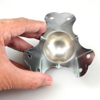 BC05 Flight Case Large Ball Corner with Offset, 6 holes 80 x 66 mm, Chrome, Set of 4