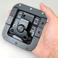 BL02E-LB Flight Case Medium Butterfly Latch, w/ Offset w/ Padlock Hook, 105 x 112mm Black