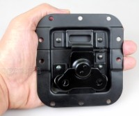 BL02E-LB Flight Case Medium Butterfly Latch, w/ Offset w/ Padlock Hook, 105 x 112mm Black