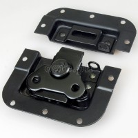 BL02E-LB Flight Case Medium Butterfly Latch, w/ Offset w/ Padlock Hook, 105 x 112mm Black