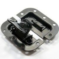 BL03-LB Flight Case Small Butterfly Latch, 77mm x 82mm, with Padlock Hook, 10mm Recess, Black