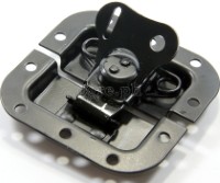 BL03-LB Flight Case Small Butterfly Latch, 77mm x 82mm, with Padlock Hook, 10mm Recess, Black