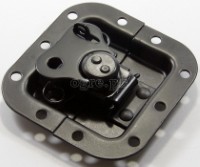 BL03-LB Flight Case Small Butterfly Latch, 77mm x 82mm, with Padlock Hook, 10mm Recess, Black