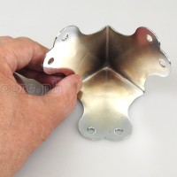 FN01 Flight Case Medium-Large Flat Steel Corner Protectors, 6 holes 66 x 66mm, Chrome Set of 4