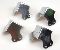 FN01 Flight Case Medium-Large Flat Steel Corner Protectors, 6 holes 66 x 66mm, Chrome Set of 4