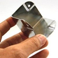 FN03 Flight Case Medium Flat Corner w/ Offset, 3 holes 50 x 50 mm, Chrome, Set of 4