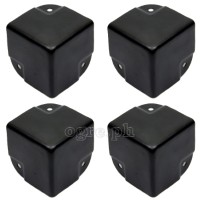 FN03-B Flight Case Medium Flat Corner w/ Offset, 3 holes 50 x 50 mm, Black, Set of 4