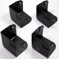 FN03-B Flight Case Medium Flat Corner w/ Offset, 3 holes 50 x 50 mm, Black, Set of 4