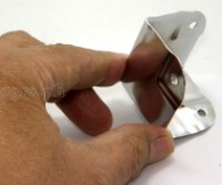 FN04 Flight Case Small Flat Corner w/ Offset, 3 holes 40 x 40 mm, Chrome, Set of 4