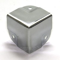 FN04 Flight Case Small Flat Corner w/ Offset, 3 holes 40 x 40 mm, Chrome, Set of 4