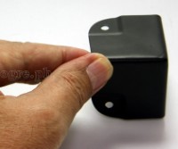 FN04-B Flight Case Small Flat Corner w/ Offset, 3 holes 40 x 40 mm, Black, Set of 4