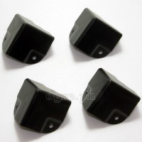 FN04-B Flight Case Small Flat Corner w/ Offset, 3 holes 40 x 40 mm, Black, Set of 4
