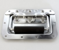 H02B Flight Case Medium Recessed Handle with Rubber Grip, 162 x 108mm, 10mm Recess, Chrome