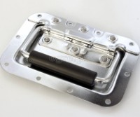 H02B Flight Case Medium Recessed Handle with Rubber Grip, 162 x 108mm, 10mm Recess, Chrome