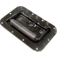 H02B-B Flight Case Medium Recessed Handle with Rubber Grip, 162 x 108mm, 10mm Recess, Black