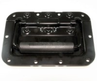 H02B-B Flight Case Medium Recessed Handle with Rubber Grip, 162 x 108mm, 10mm Recess, Black