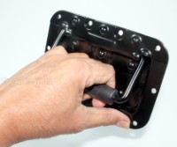 H02B-B Flight Case Medium Recessed Handle with Rubber Grip, 162 x 108mm, 10mm Recess, Black