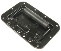 H02B-B Flight Case Medium Recessed Handle with Rubber Grip, 162 x 108mm, 10mm Recess, Black