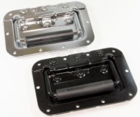 H02B-B Flight Case Medium Recessed Handle with Rubber Grip, 162 x 108mm, 10mm Recess, Black