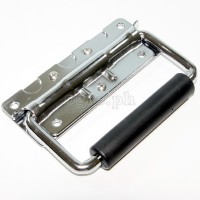 H03P Flight Case Small Surface Handle with Grip, 122 x 86mm Chrome, Set of 2