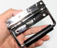 H03P Flight Case Small Surface Handle with Grip, 122 x 86mm Chrome, Set of 2