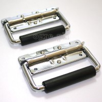 H03P Flight Case Small Surface Handle with Grip, 122 x 86mm Chrome, Set of 2