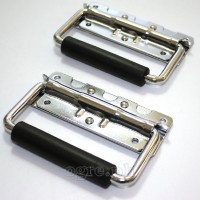 H03P Flight Case Small Surface Handle with Grip, 122 x 86mm Chrome, Set of 2
