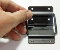 HS01-B Flight Case Small Stop Hinge, 48x87mm, Black, Set of 2