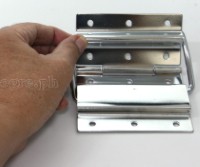 HS05 Flight Case Medium Stop Hinge, 71x110mm, Chrome, Set of 2