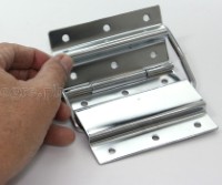 HS05 Flight Case Medium Stop Hinge, 71x110mm, Chrome, Set of 2
