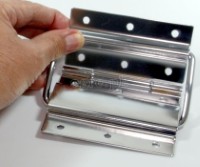 HS06 Flight Case Medium-Large Stop Hinge, 100x129mm, Chrome, Set of 2