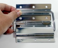 HS06 Flight Case Medium-Large Stop Hinge, 100x129mm, Chrome, Set of 2