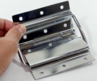 HS06 Flight Case Medium-Large Stop Hinge, 100x129mm, Chrome, Set of 2