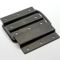 HS06-B Flight Case Medium-Large Stop Hinge, 100x129mm, Black, Set of 2