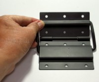 HS06-B Flight Case Medium-Large Stop Hinge, 100x129mm, Black, Set of 2