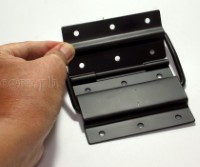 HS06-B Flight Case Medium-Large Stop Hinge, 100x129mm, Black, Set of 2