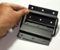 HS06-B Flight Case Medium-Large Stop Hinge, 100x129mm, Black, Set of 2