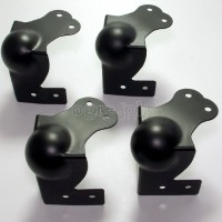 MB01-B Flight Case Large Combination Ball Corner / Brace, 6 Holes 70mm, Black, Set of 4