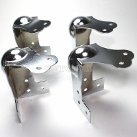 MB02 Flight Case Large Combination Ball Corner / Brace, 8 Holes 94mm, Chrome, Set of 4