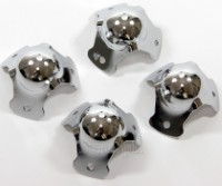SC02 Flight Case Small Ball Corner, 3 Holes, 55*45mm, Chrome, Set of 4