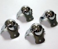 SC02 Flight Case Small Ball Corner, 3 Holes, 55*45mm, Chrome, Set of 4