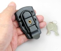 TL02-LB Flight Case Medium Drawbolt Closure Latch, Key Lockable 75 x 45mm Black