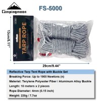FS-5000 Reflective Tarp Tent Rope 10m x 2pcs